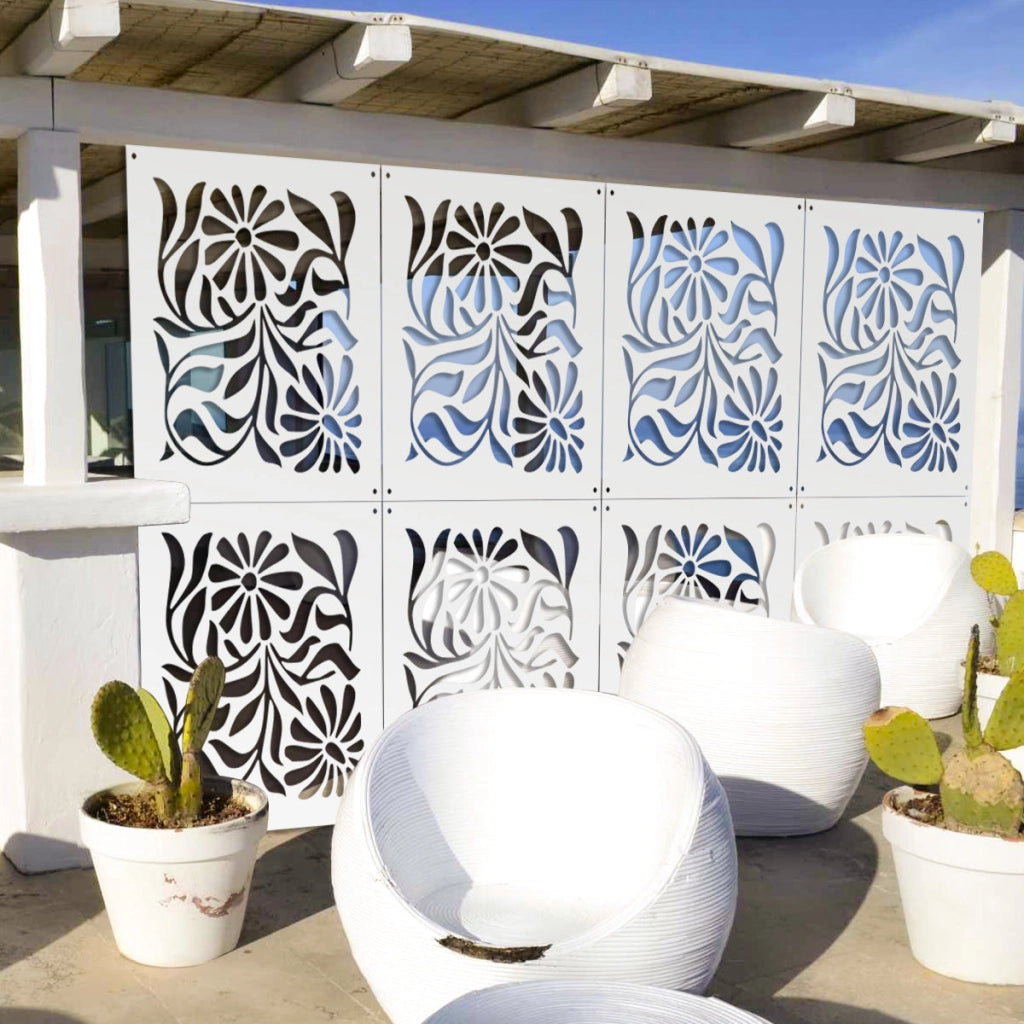 PLANTS - Pannello in PVC traforato - Parasole Colore: bianco, Misura: 98x98 cm