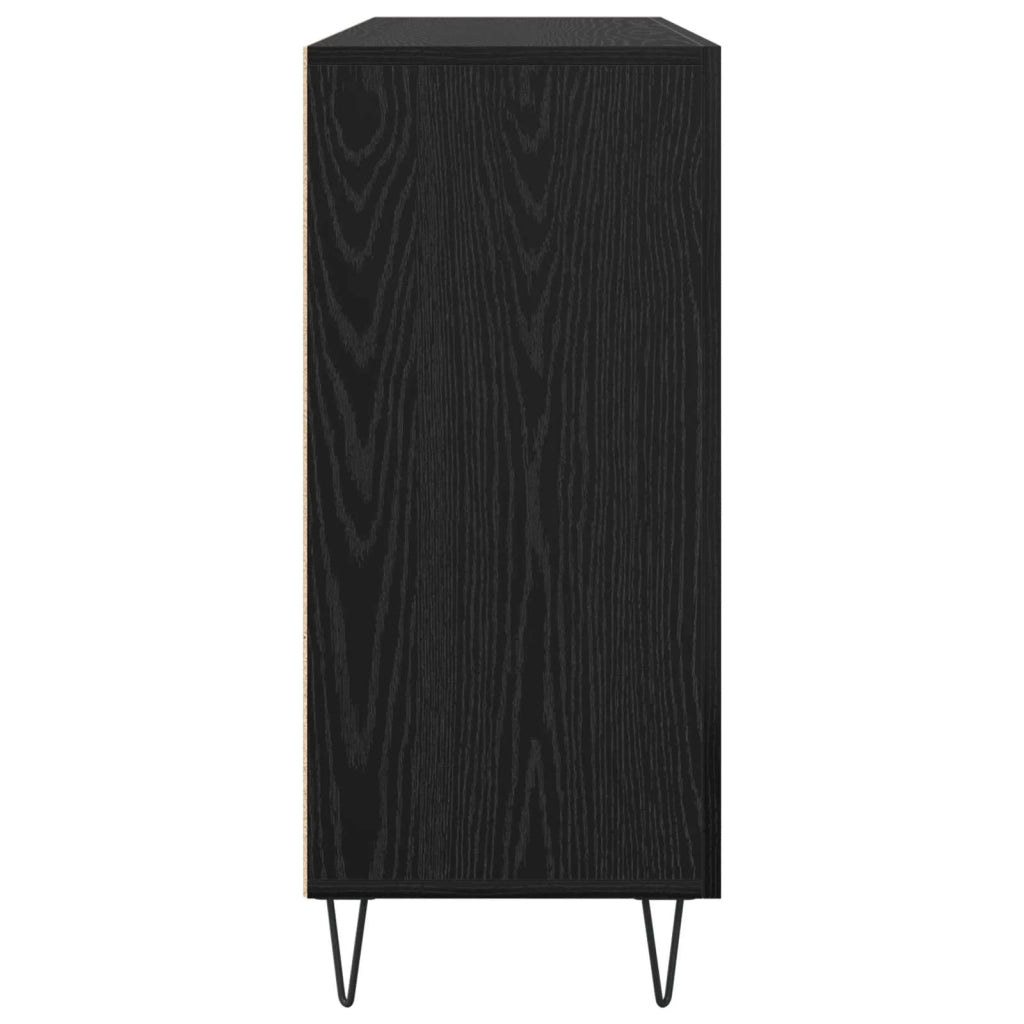 Credenza Rovere Nero 90 x 32,5 x 80 cm Legno multistrato