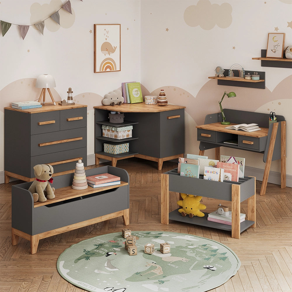 Vitalispa Scaffale per bambini Grigio/Artisan 98.4 x 113.4 cm