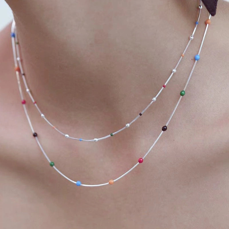 Collana di perline colorate di dopamina a forma di fagiolo dolce
