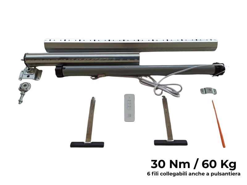 Kit motori tapparelle con telecomando 60 kg 30 Nm Rullo da 60 cm a 95 cm Completo con Molle di Sicurezza