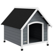 Casetta per cani esterna in legno con pavimento rimovibile ¨C zephmum ¨C 84x99x87 cm grigio