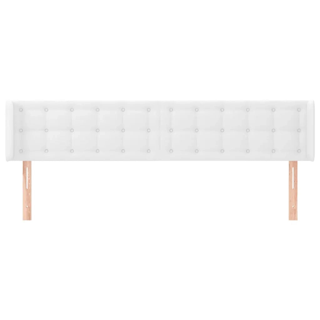 Testiera | Testata ad Orecchio Bianca 183x16x78/88 cm in Similpelle