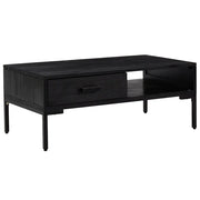 Tavolino da salotto | Tavolino da caff¨¨ | Tavolino da Soggiorno Nero 90x50x35 cm in Legno Massello di Pino