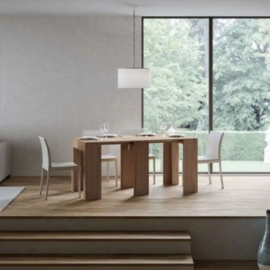 Consolle allungabile 78x47/299 cm Allin antracite spatolato allunghe interne