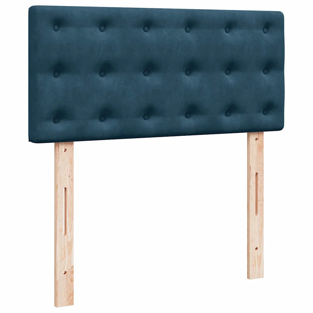 Giroletto a Molle con Materasso Blu 90x200 cm in Velluto