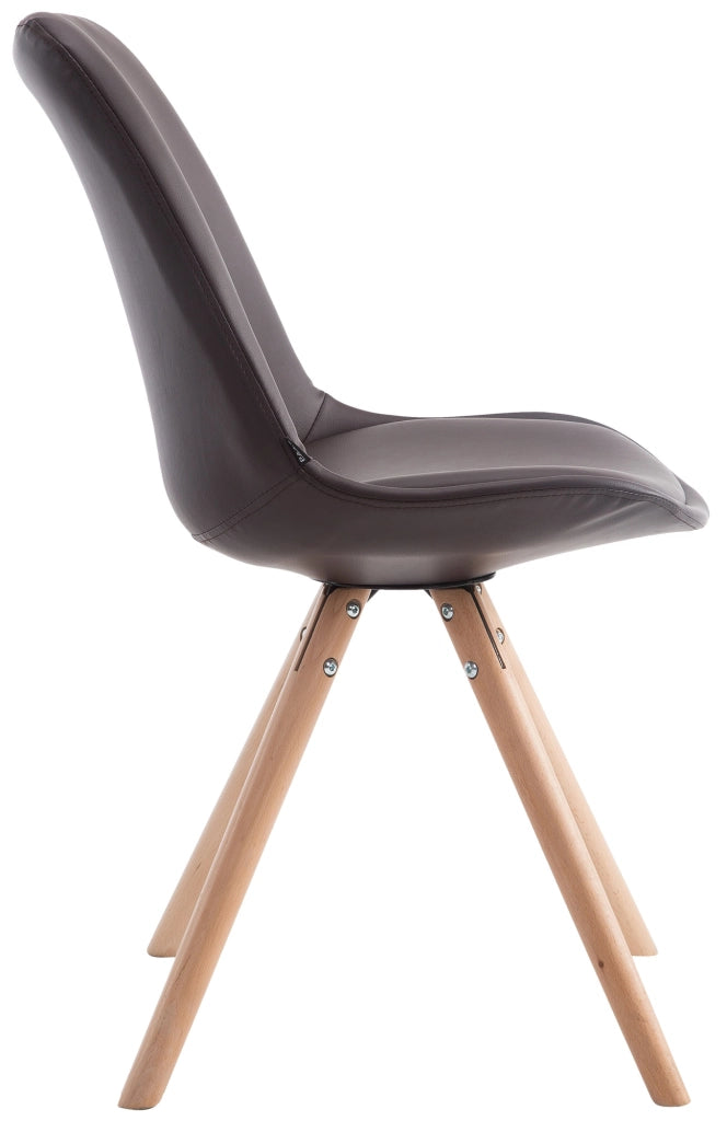 Sedia visitatore Laval in similpelle gambe tonde natura,marrone