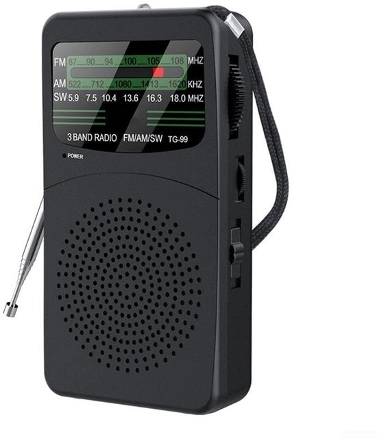 Radio Portatile a Banda Multa - Ricezione Multibanda - 3 W Altoparlante - Suono Intenso - 12,9 x 7 x 3,4 cm