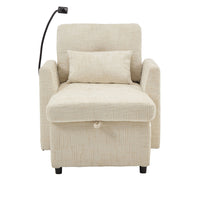 Poltrona multifunzionale - Xylo - Schienale regolabile con supporto smartphone, chenille