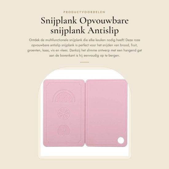 Piastra da taglio pieghevole - Antiscivolo per cucina - Materiale PP - Progettata per un uso compattato - Foro di appoggio - Facile da pulire - Accessori da cucina