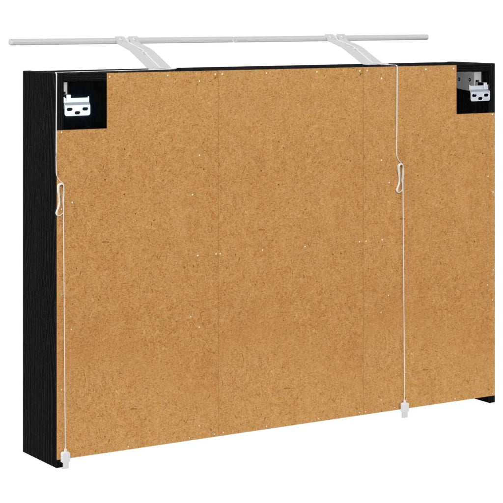 Mobiletto per specchio da bagno Rovere Nero 100 x 14,5 x 70 cm