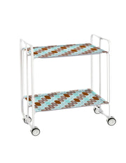 Carrello da cucina pieghevole bianco con ruote BAUHAUS 2 ripiani
