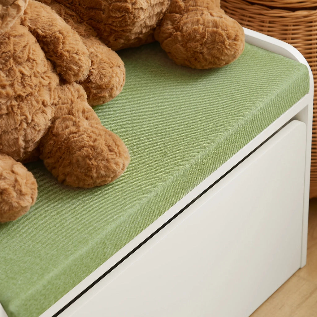 Cassapanca Portagiochi Per Bambini Scatola Portaoggetti Scarpiera Con Sedile Bianco 60x34x35cm KMB80-W SoBuy
