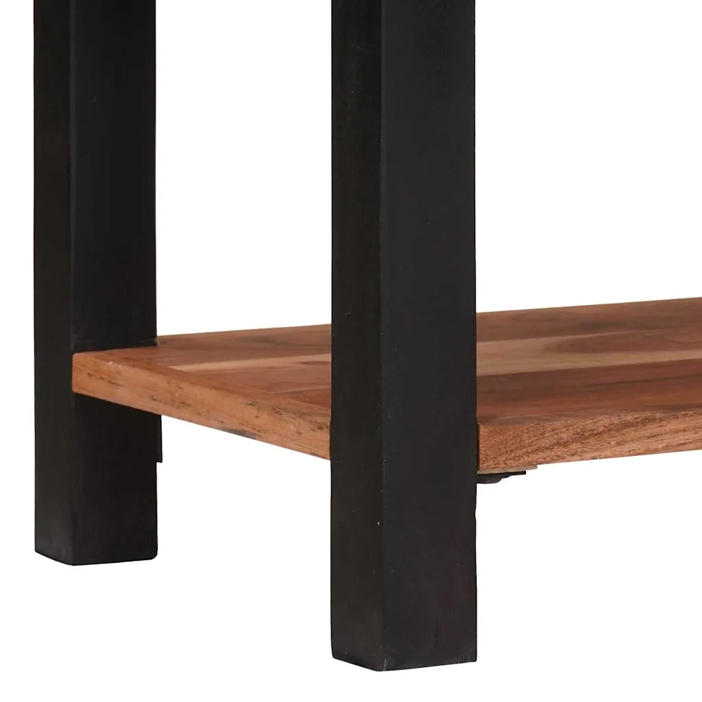 vidaXL Libreria Marrone, Nero 50 x 30 x 75 cm Legno di Acacia Massello