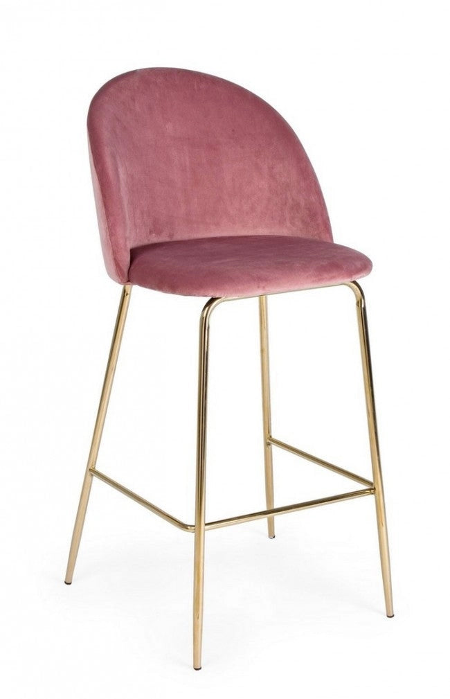 Set 2 Sgabelli Bar 51x55x105h cm Carry Velluto Blush