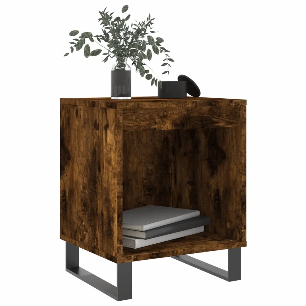 Comodini 2pz-Set di 2 Tavolino da notte Rovere Fumo 40x35x50 cm in Legno Multistrato 932460