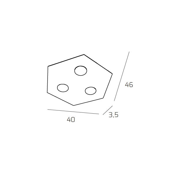 Toplight Plafoniera da soffitto esagonale Hexagon 3 luci max 9W con attacco GX53, struttura colore sabbia, design moderno 40x46x3cm
