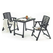Salottino Outdoor Lithia, set Salotto da Esterno 2 Posti Made in Italy, Nero Antracite