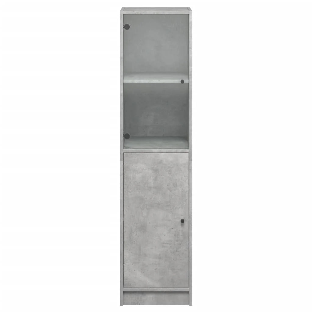 Buffet credenza cassettiera mobiletto mobile contenitore organizer per cucina soggiorno salotto con anta in vetro 35 x 37 x 142 cm grigio 02_0030100
