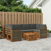 Set di divani da esterno 7 pz Naturale e Antracite 3384078