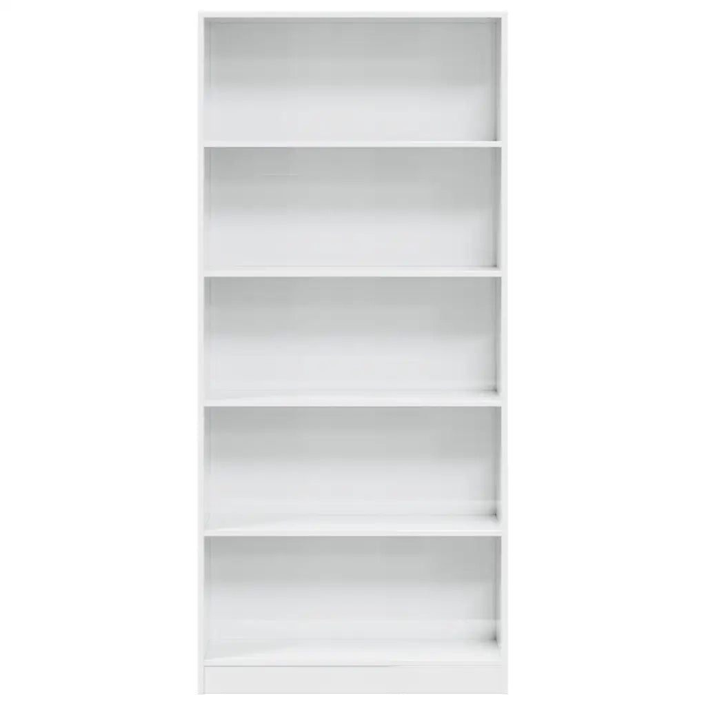 Libreria Bianco Lucido 80x24x176 cm in Legno Multistrato 858308