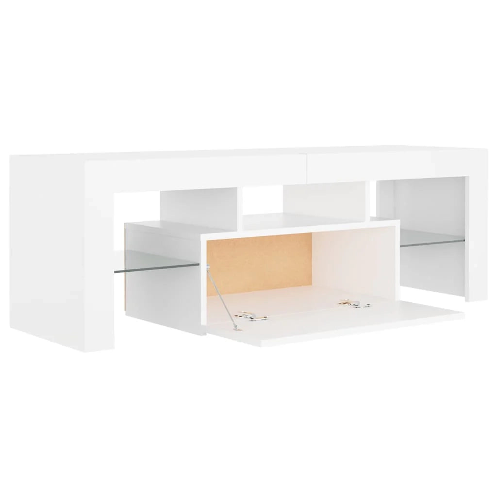 Mobile TV multimediale scaffale TV credenza mobile TV sala da pranzo soggiorno camera da letto con luci LED 120 x 35 x 40 cm bianco 02_0026518