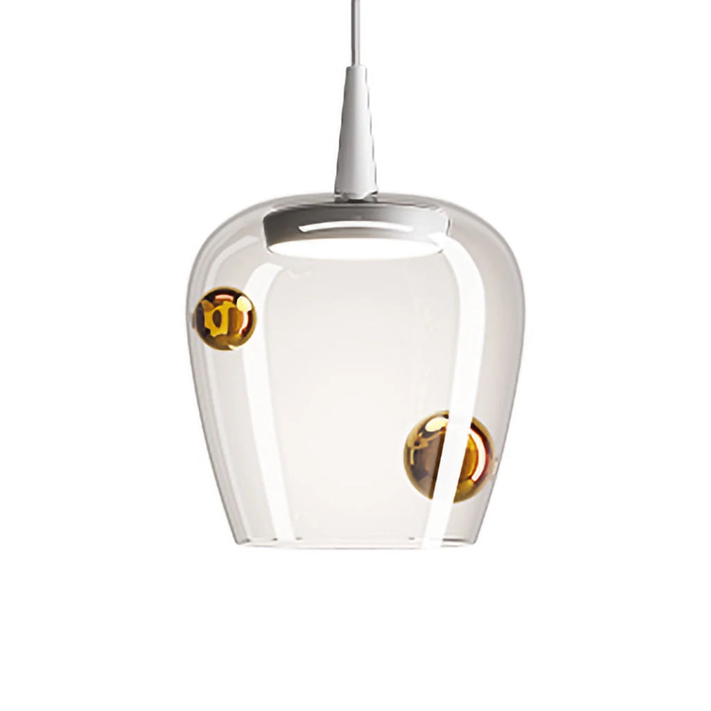 Zafferano Lampada a sospensione Bilia LED 8W 3000K Bianco Bronzo in vetro borosilicato soffiato a bocca diametro 27 cm design moderno ed elegante