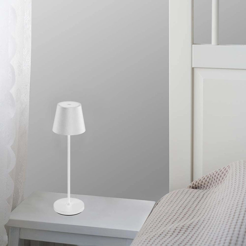 Lampada LED da Tavolo 1.5W Colore Bianco in Alluminio con caricatore Wireless e Touch Dimmerabile 3000K IP54 SKU 23445