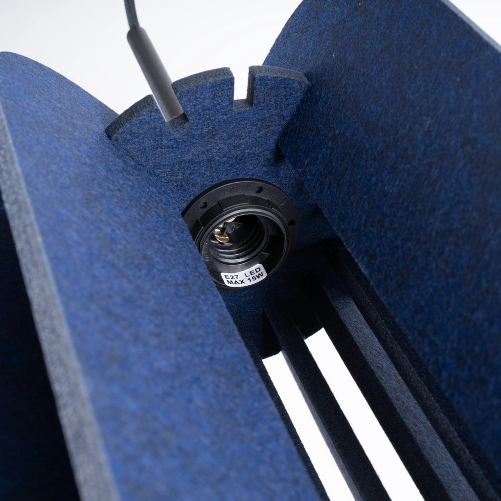 Lampada a sospensione moderna MULA 27 cm Paralume in feltro Telaio nero Auto-assemblaggio