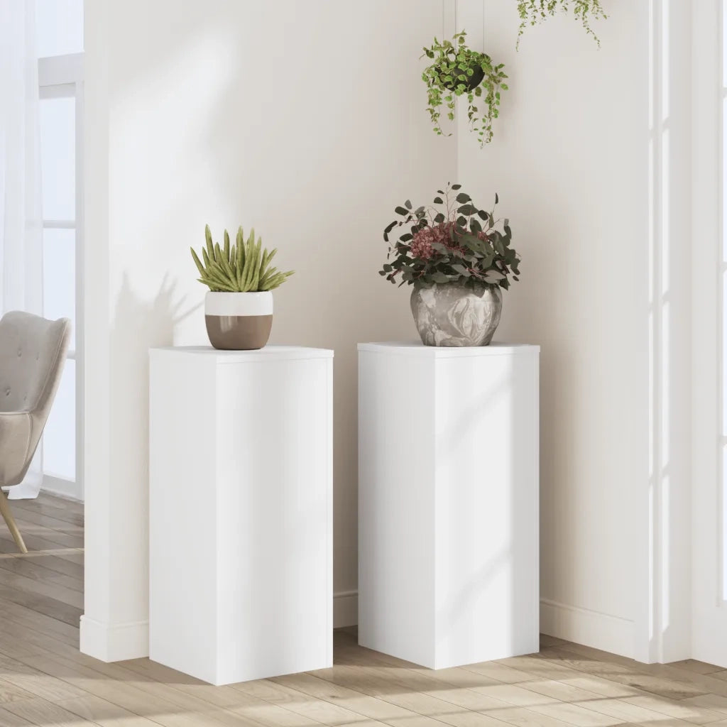 Supporti per piante | Sostegno per piante 2 pz Bianchi 30x30x70 cm Legno Multistrato