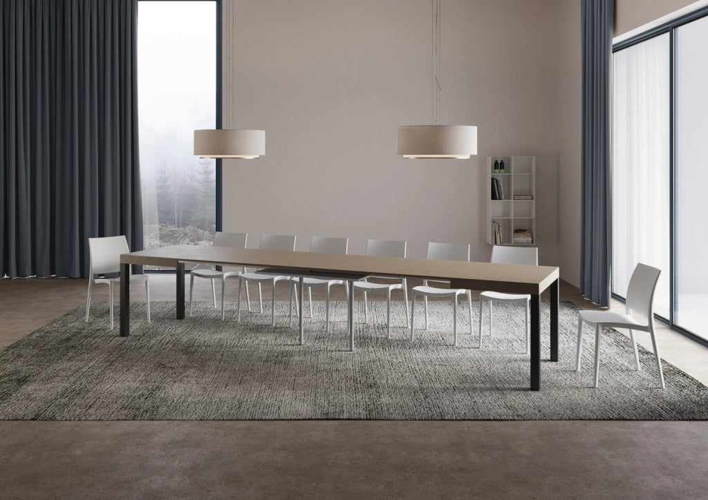 Tavolo Allungabile 120/380x90 cm Everyday Tortora Gambe Antracite