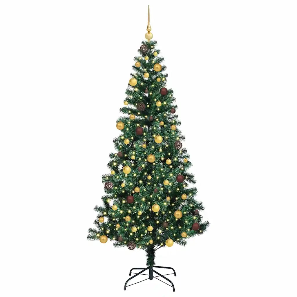 Albero di Natale artificiale con luci integrate Verde 210 cm