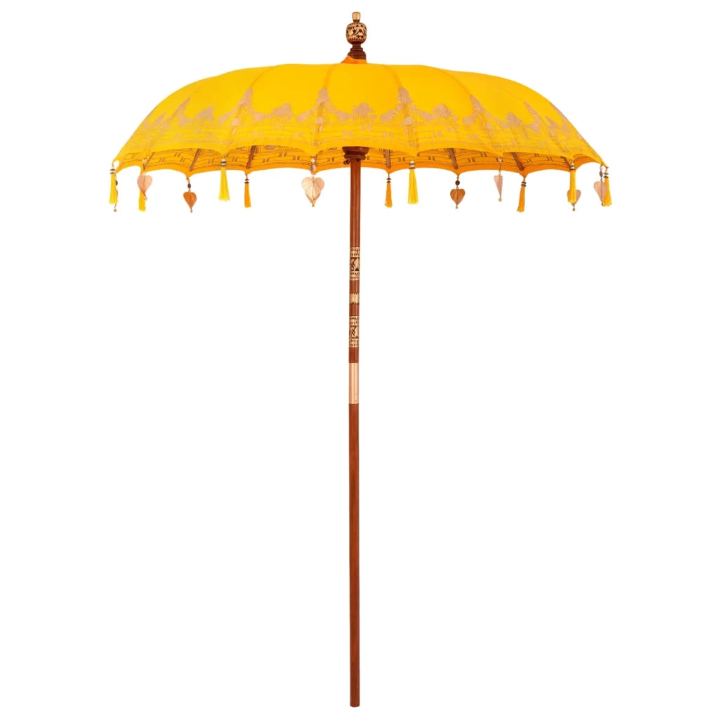 Ombrello balinese con base Giallo e marrone 190 x 190 x 295 cm 3433026