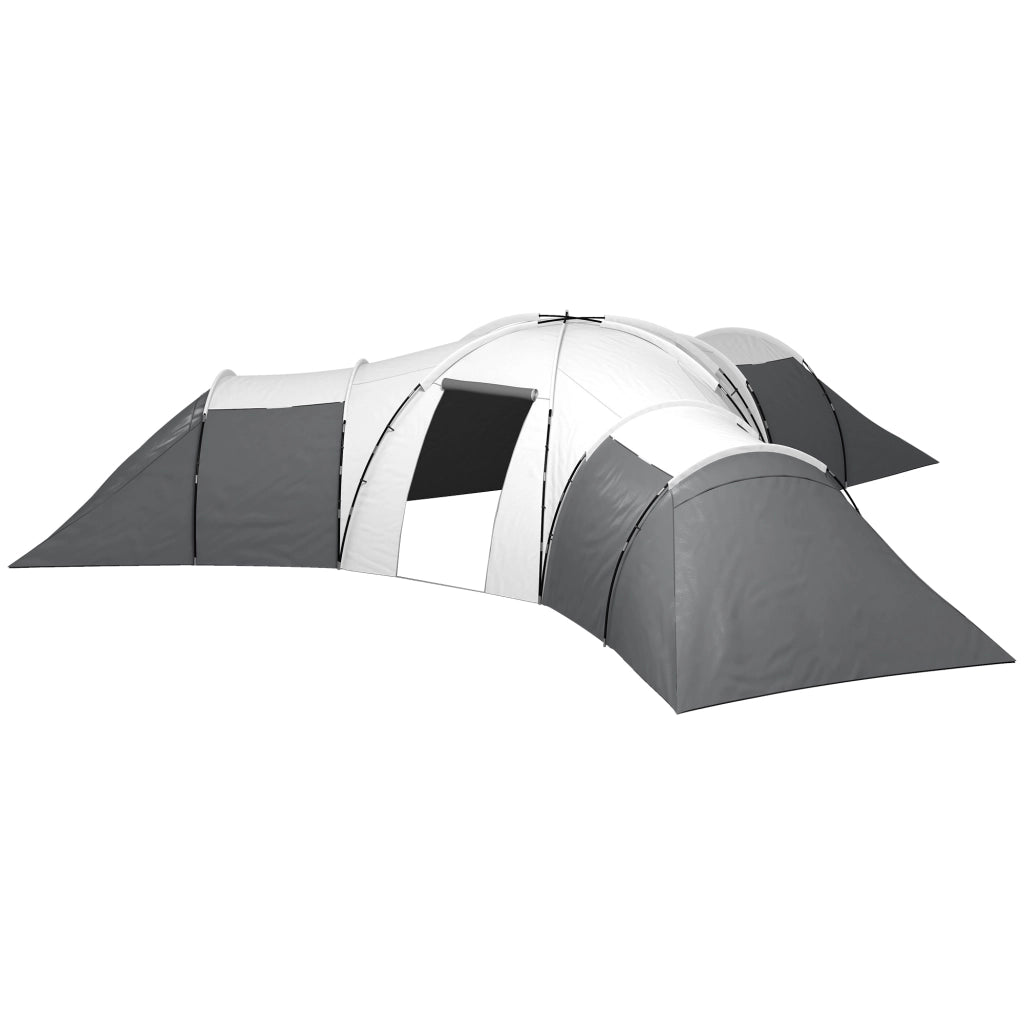 Tenda da campeggio per 6-9 persone, 4 stanze, grigio, impermeabile ¨C zephmum ¨C 615x615x225 cm