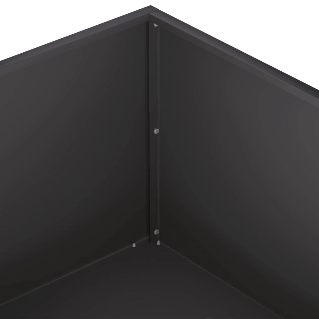 Vaso da giardino Nero 40 x 40 x 20 cm Acciaio laminato a freddo 8004980