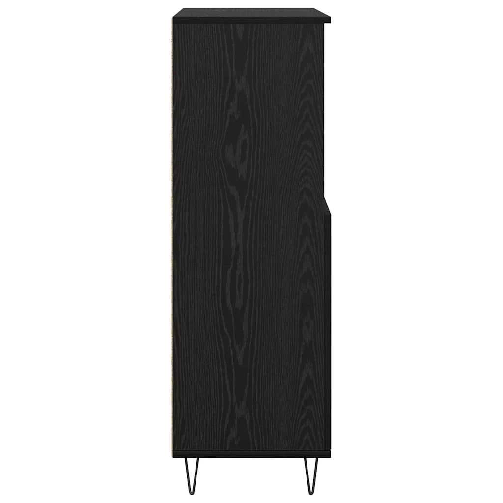 Credenza-Buffet-Armadio da cucina Nero 60 x 36 x 110 cm Legno multistrato 483662
