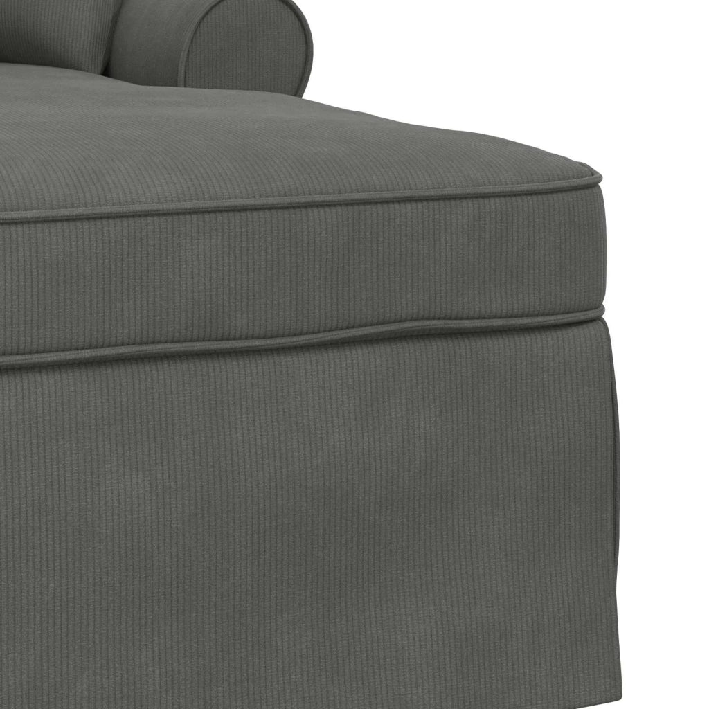 Chaise Longe con Gonna 3 pcs Grigio scuro Tessuto in Cords 42022949