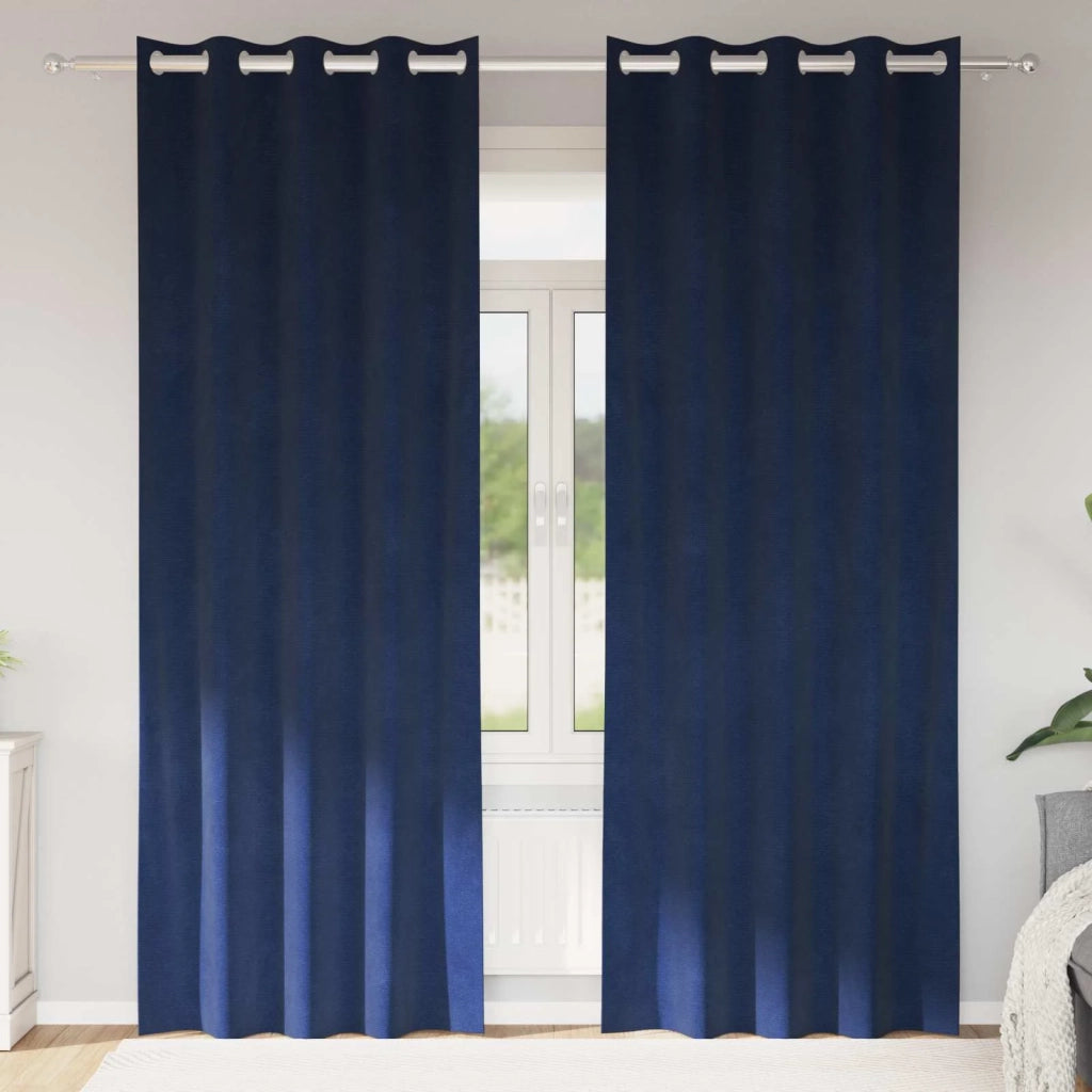 Tende oscuranti 2 pz Blu Scuro 140 x 260 cm Velluto 4107197