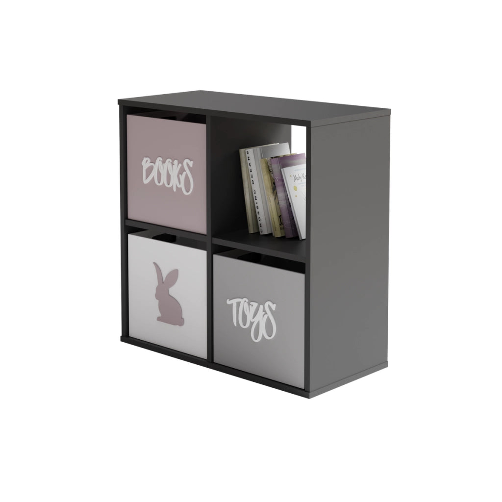 Libreria a cubi Loni 2x2 grigio scuro