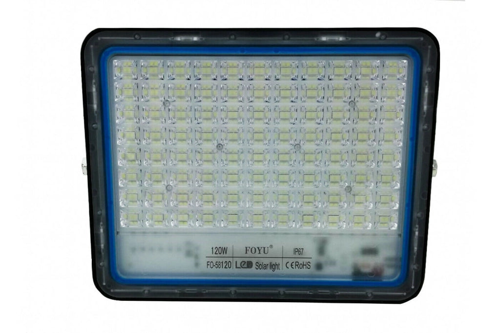 Faro 120W Faretto LED Con Pannello Solare Crepuscolare Luce Fredda IP67 - ZENCOCCO