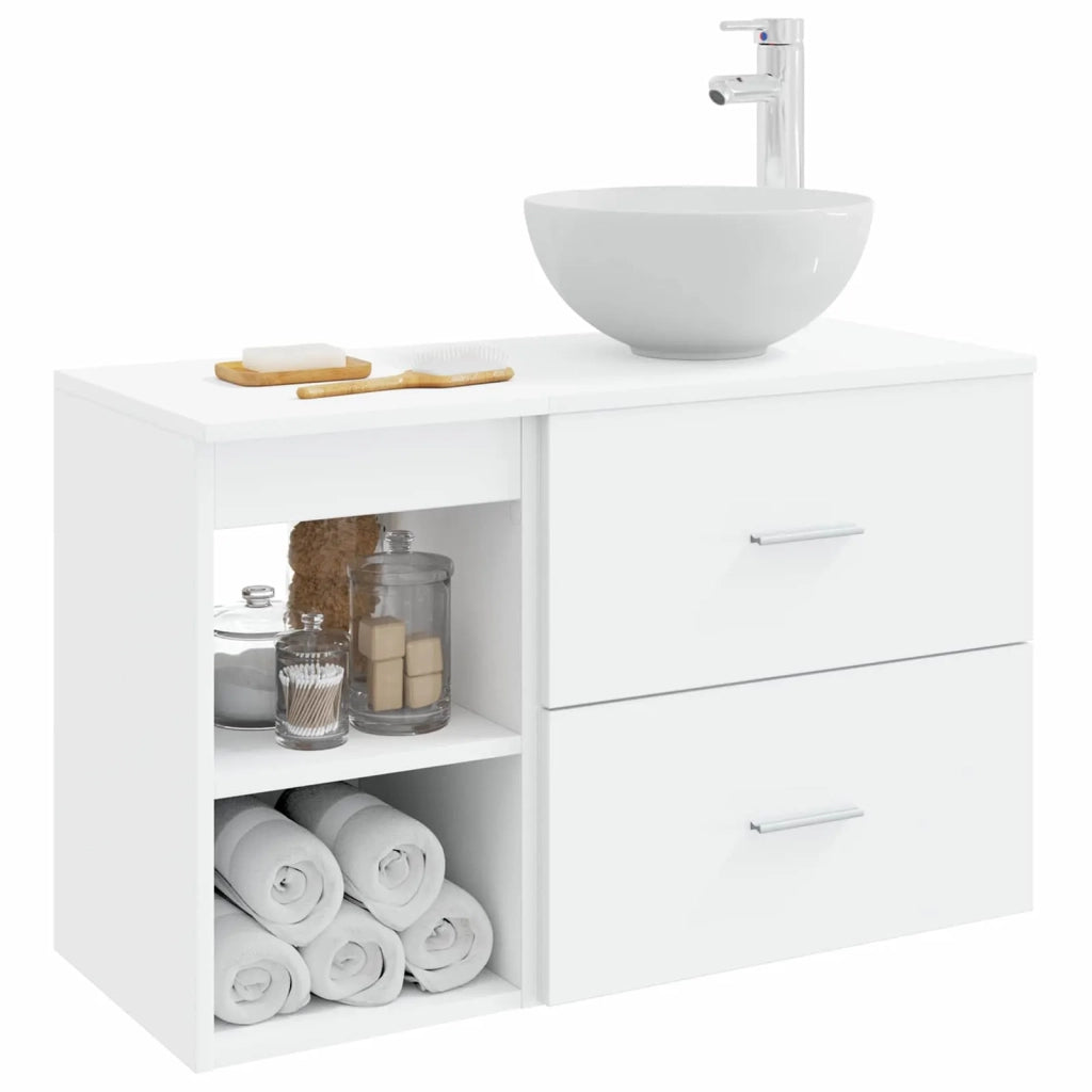 Set di mobili per il bagno 2 pcs Bianco Legno ingegnerizzato 3403864