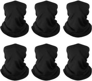 Set di 6 - Parassole per bicicletta - Viso esterno UV protettivo - Cintura multifunzionale protettiva dal sole (nero)