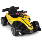 Auto elettrica per bambini 12V 127,5 x 73 x 49 cm con telecomando e musica moderna plastica gialla 20_0018819