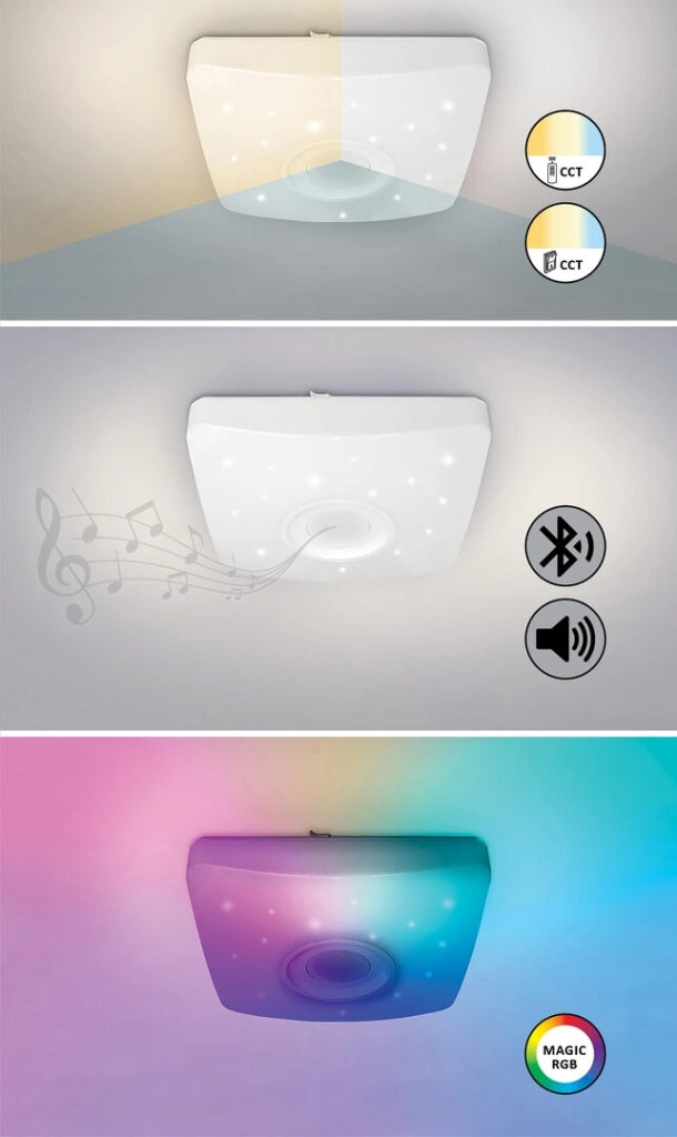 Plafoniera LED RGB Bluetooth 18W 36,5cm bianca Rabalux