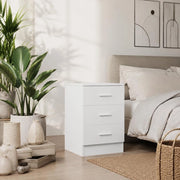 Bedside Table White 38x35x56 Cm Wood Material