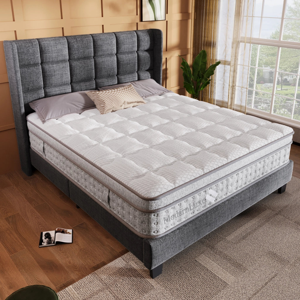Materasso 7 zone con molle insacchettate e schiuma fredda traspirante in poliestere bianco 140×200×25 cm