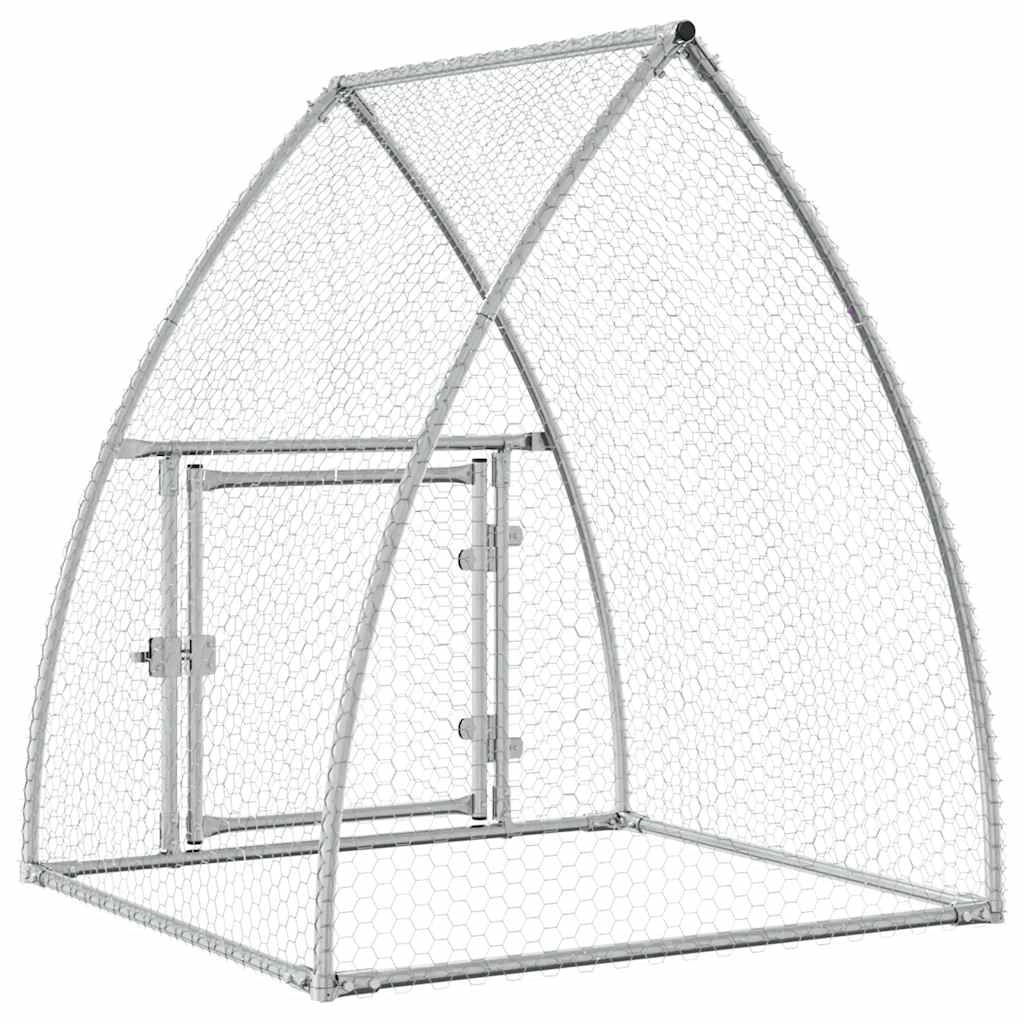 Pollaio argento 100 x 105 x 120 cm acciaio zincato Argento 02_0041665