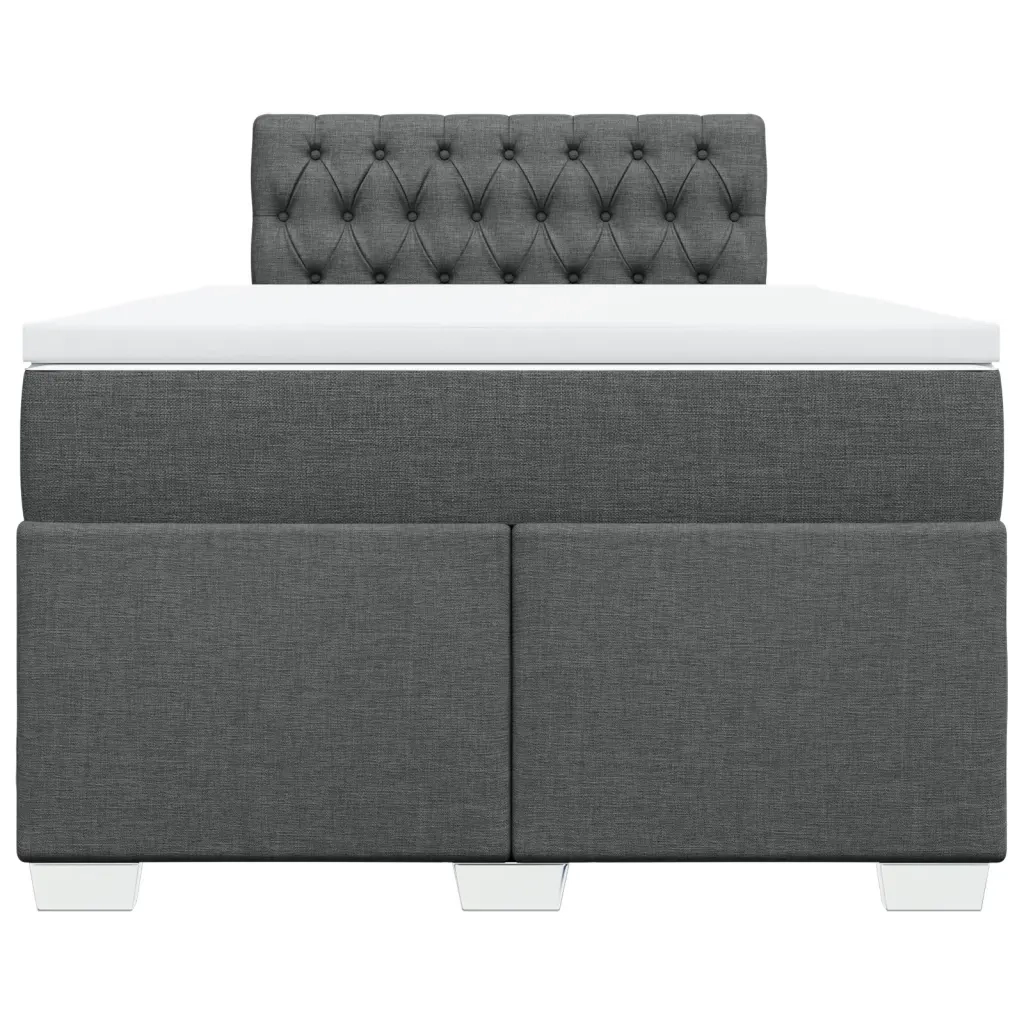 Giroletto a Molle con Materasso Grigio Scuro 120x190cm Tessuto