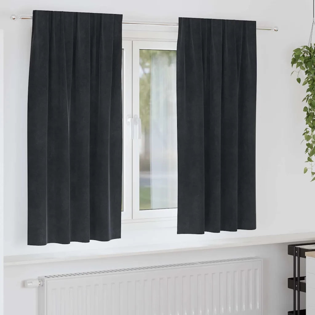 Tende oscuranti 2 pcs Nero 140 x 175 cm Velluto 4107169
