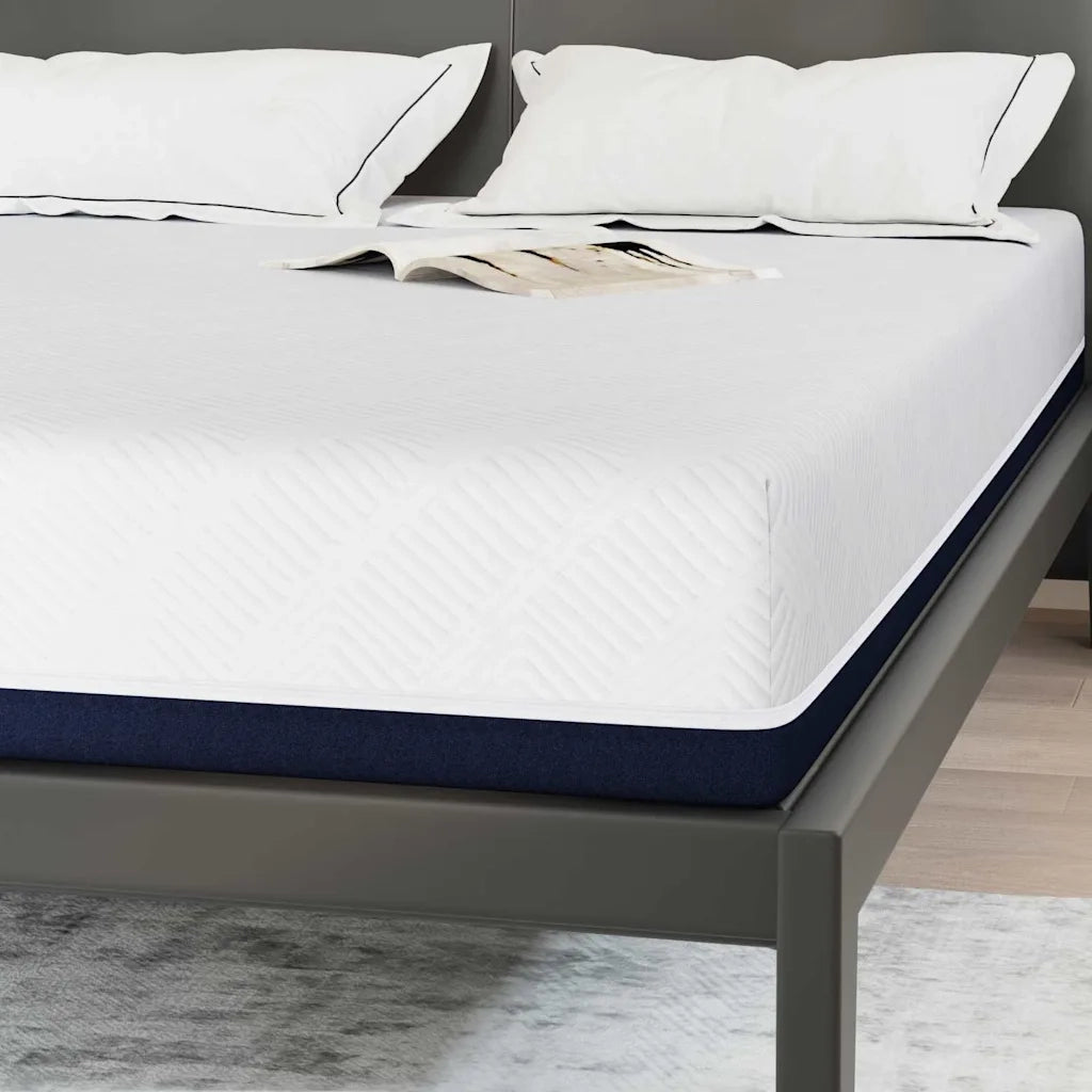 Materasso Bianco e Blu 140 x 200 cm Tessuto Jacquard